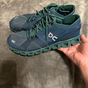 On Running Teal and Navy Sneakers